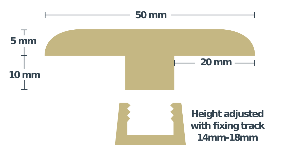 T Profile Solid Oak 0.9m