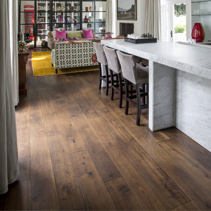 Castel Engineered oak flooring in warm or dark tone