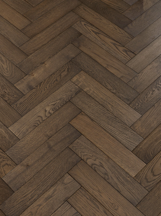 Pewter Engineered Oak Herringbone